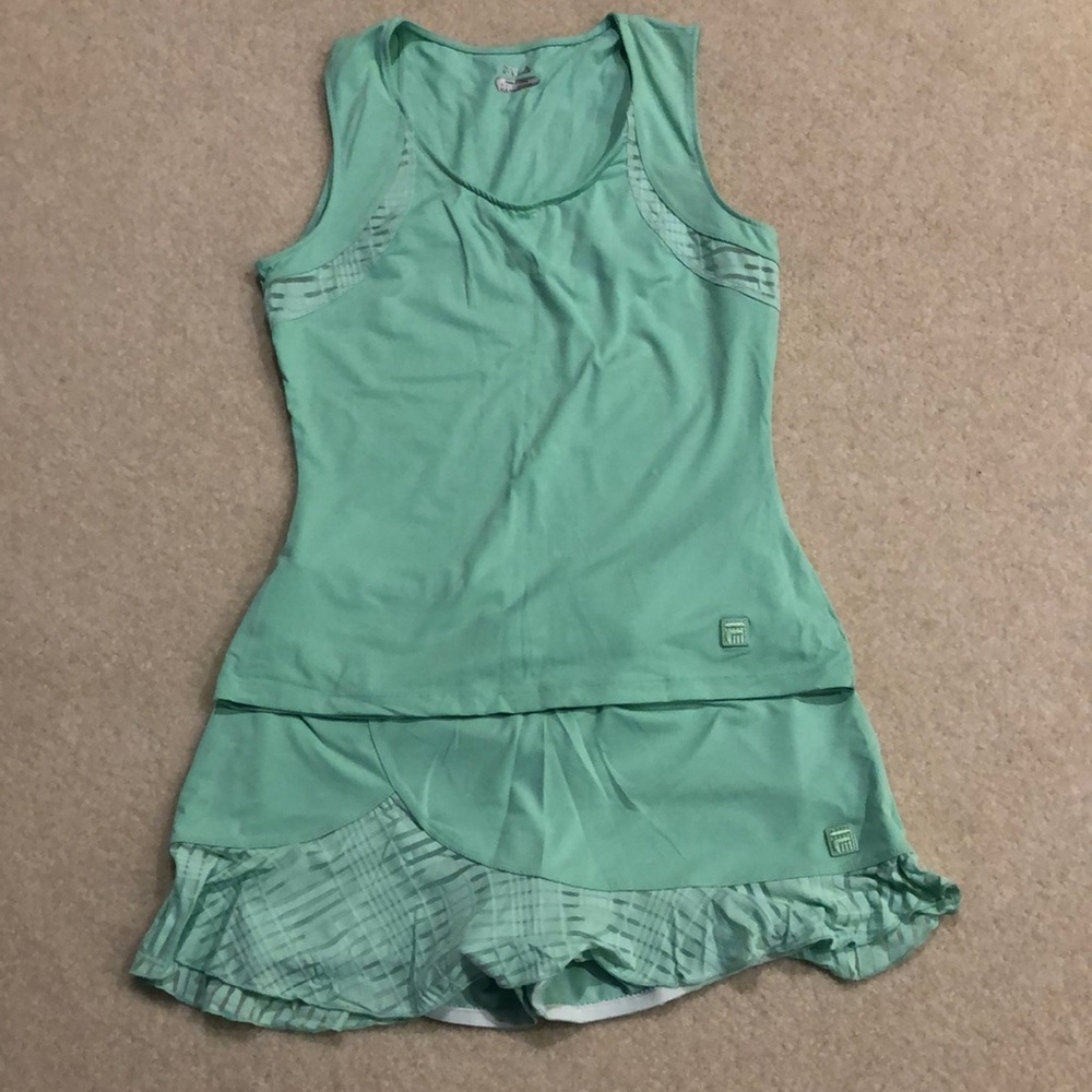 Fila 2 piece mint green tennis outfit